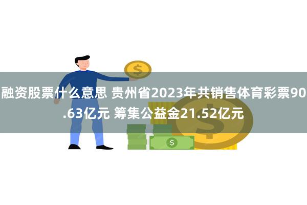 融资股票什么意思 贵州省2023年共销售体育彩票90.63亿元 筹集公益金21.52亿元