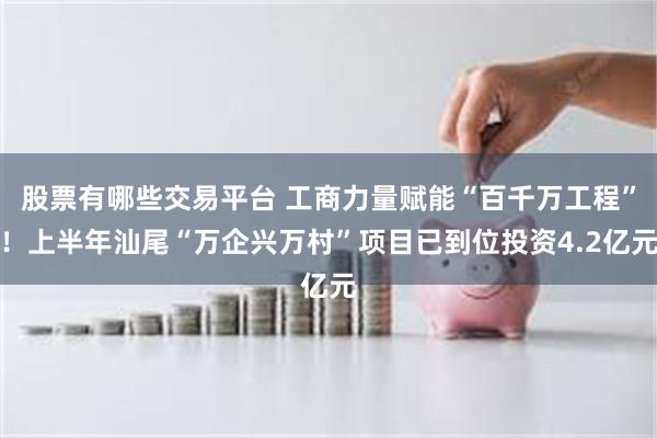 股票有哪些交易平台 工商力量赋能“百千万工程”！上半年汕尾“万企兴万村”项目已到位投资4.2亿元